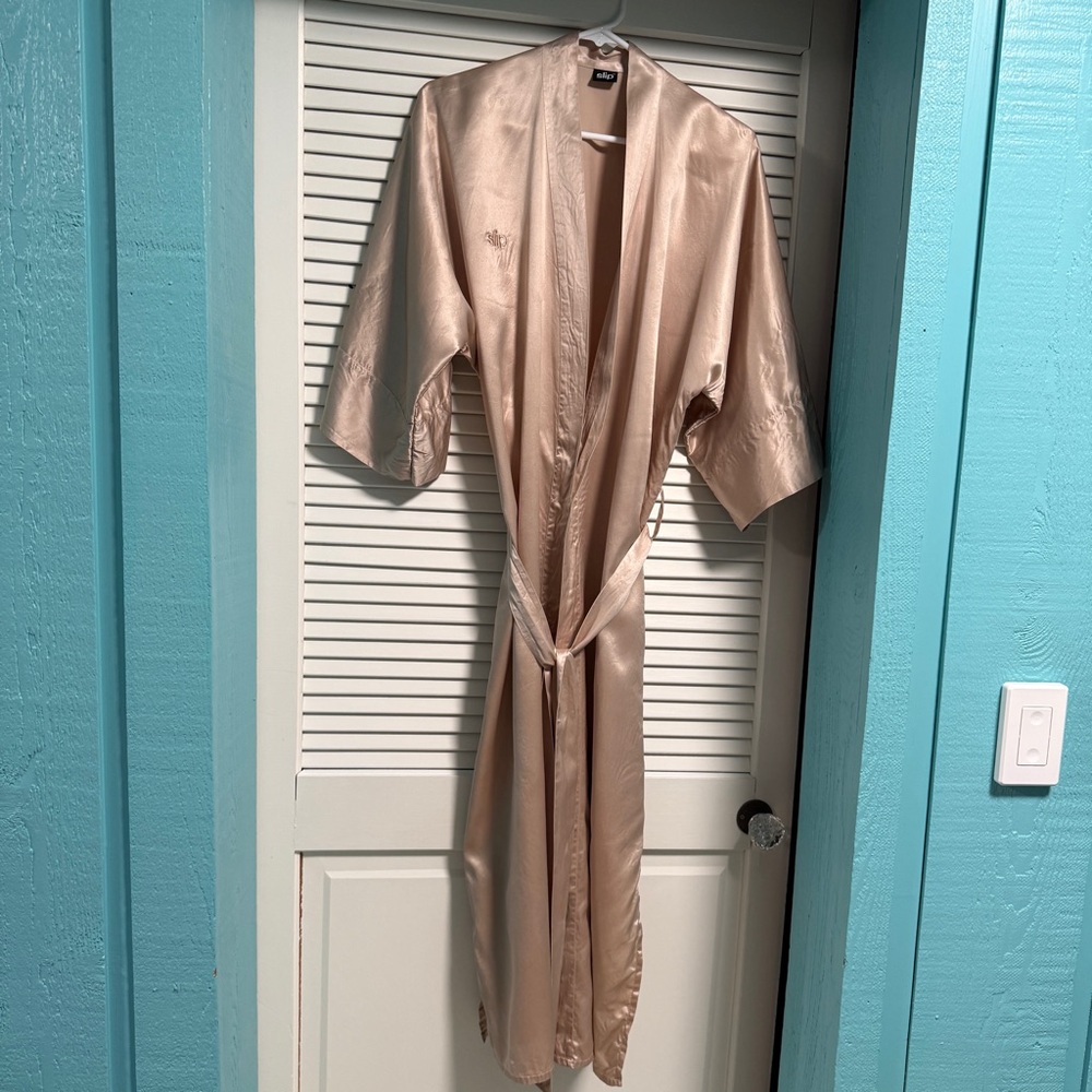 Slip silk Robe - caramel gold - Picture 3 of 4